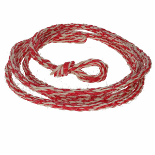 Bullenstrick 4,00 m, Ø 16mm , PP Sisal weiß/rot, kleine Schlaufe