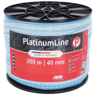 Band PlatinumLine, 200m, 40mm, weiß/blau, 6x0,2 Niro, 4x0,25 Cu
