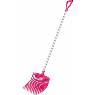Pferdedunggabel V-Fork 40x31cm Polycarbonat pink, mit Stiel