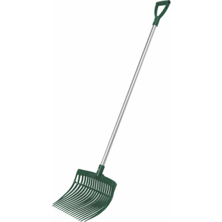 Pferdedunggabel V-Fork 40x31cm Polycarbonat green, mit Stiel