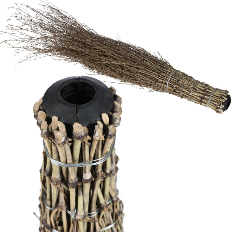 Reisigbesen aus Bambus, 110cm, mit Stielaufnahme - Euroanimal Agrar-P
