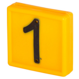 10 Stück Nummernblock, gelb einstellig, Nr. 1