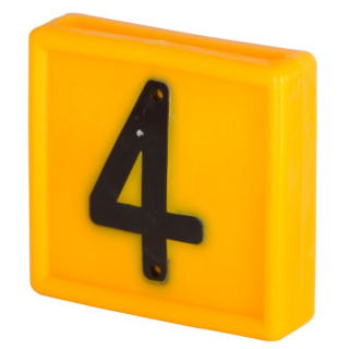 10 Stück Nummernblock, gelb einstellig, Nr. 4