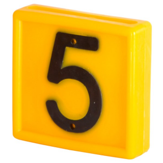 10 Stück Nummernblock, gelb einstellig, Nr. 5