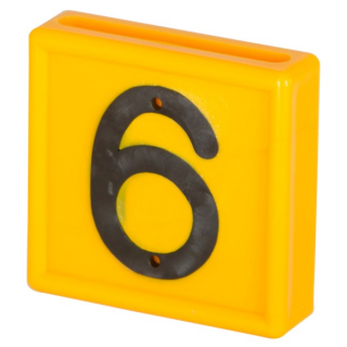 10 Stück Nummernblock, gelb einstellig, Nr. 6+9