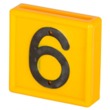 10 Stück Nummernblock, gelb einstellig, Nr. 6+9
