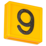 10 Stück Nummernblock, gelb einstellig, Nr. 6+9