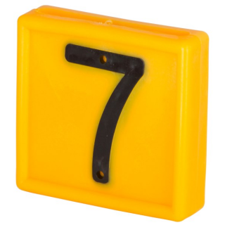 10 Stück Nummernblock, gelb einstellig, Nr. 7