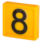 10 Stück Nummernblock, gelb einstellig, Nr. 8