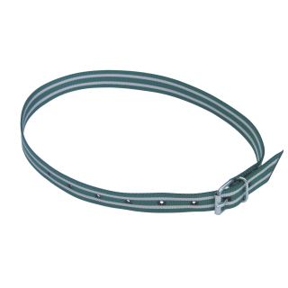 Halsmarkierungsband 135cm, grün/weiß, Rollschnalle