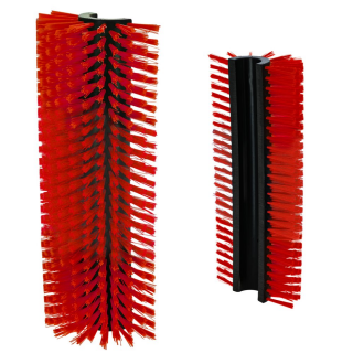 Halbrunde Kratzbürste rot; ca.  45cm  x 19cm x 10cm