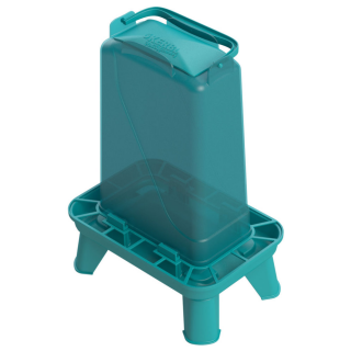 Futterautomat blau, für 5,5l / ca. 4,5kg, mit Füßen, für Geflügel