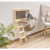 Katzenliegebrett Timber, braun, 58 x 32 x 89 cm
