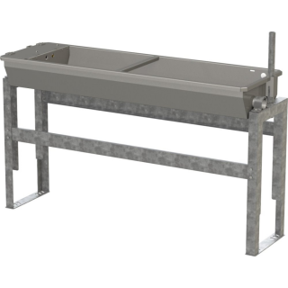 Edelstahl Kipptränke 2m  mit Bodengestell  und Heizung 200W/24V