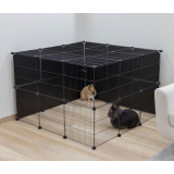 Freigehege, lackiert, 18 Gitter 35x35 cm, 6 Wandelemente, Nylonboden