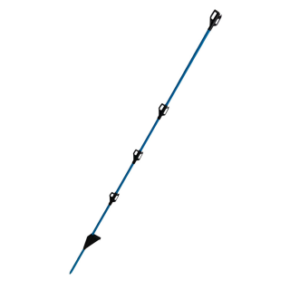 10 Stück Fiberglaspfahl 117cm, rund 9,5mm, mit Fiberglas-Nagel, Trittfuß und 4 Isolatoren