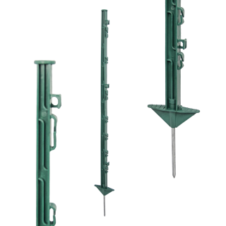 10 Stück Kunststoffpfahl grün 105 cm, glasfaserverstärkt, Doppeltritt