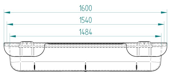 Langtrog 120 Liter 160cm Futtertrog Langfuttertrog Futterkrippe zum Einhängen